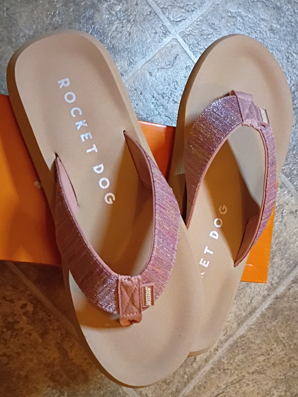 Rocket Dog NWT/BOX Sparkle Pink Lavender Thong Sandals Women's Size 10 - Picture 11 of 16